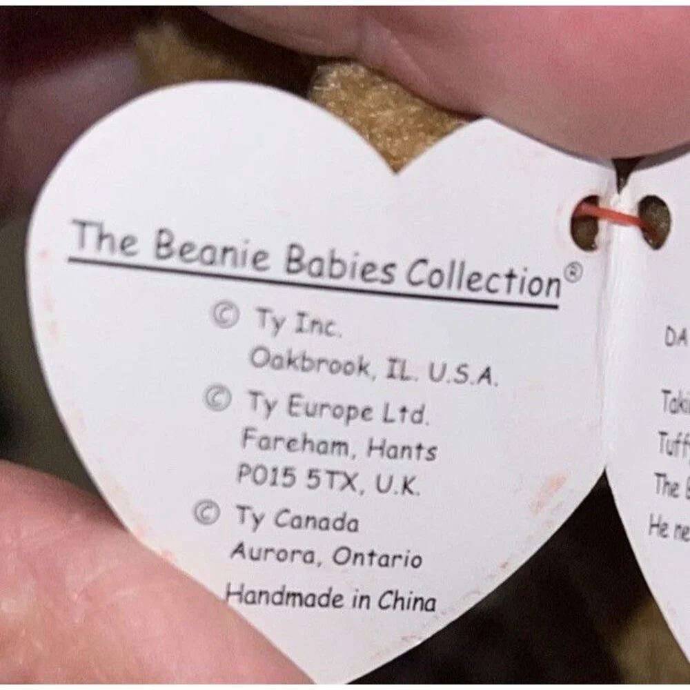 1996 Ty Beanie Baby TUFFY THE DOG With Rare Multiple Tag Errors Retired New Cond